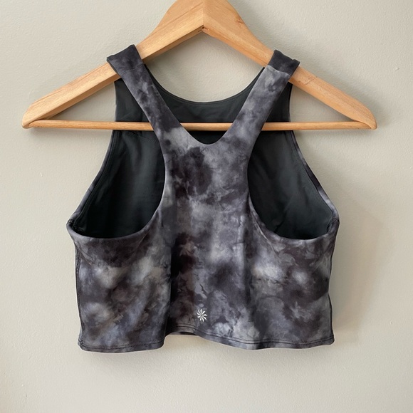 Athleta Conscious Crop Bra Tank - sz S - gray marble - Picture 3 of 6